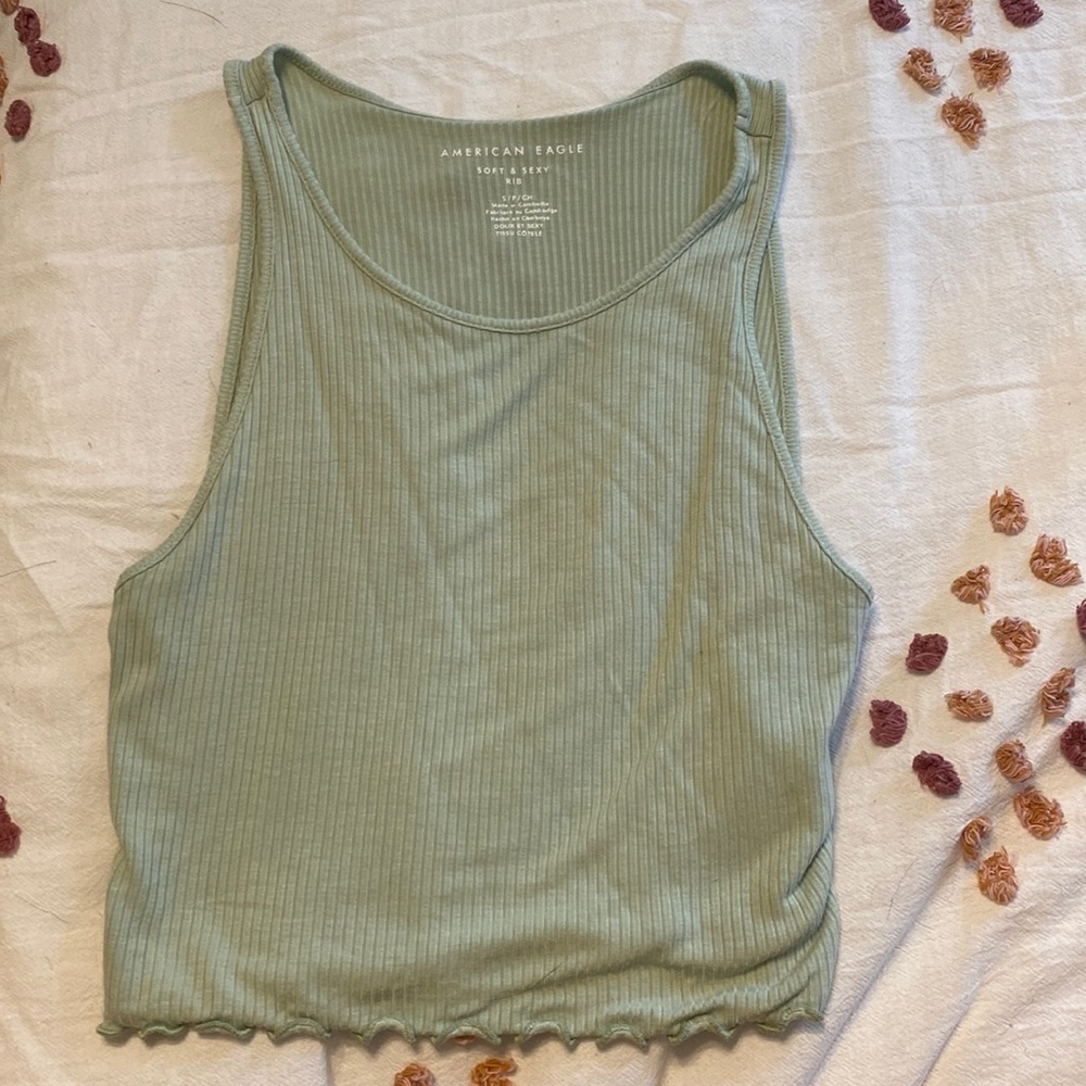 AE soft and sexy cropped halter tank top